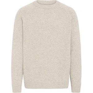 Solid gebreide trui met wol ecru