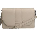 Manfield leren crossbody tas beige