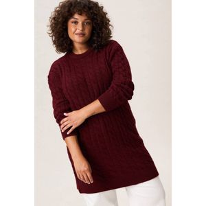 Miss Etam Plus gebreide trui/jurk donkerrood