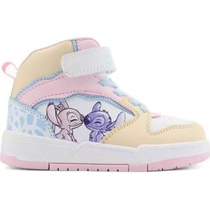 Stitch sneakers lichtgeel/roze