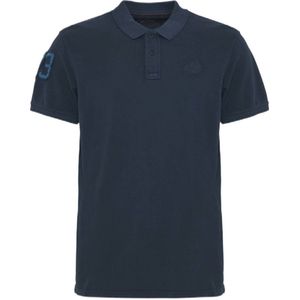 Blend polo met logo en patches dress blues