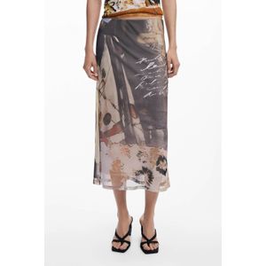 Desigual - Midi Rok - Multi - Polyester - All Over Print