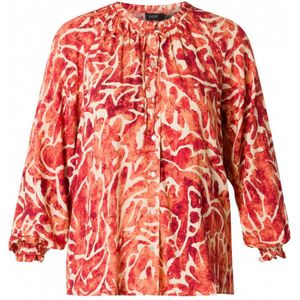 Yest blouse met all over print rood/ecru