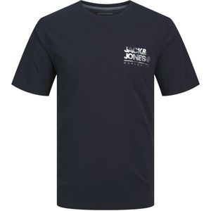 JACK & JONES PLUS SIZE regular fit T-shirt JJLUKE Plus Size met printopdruk donkerblauw