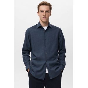 Mango Man Regular casual overhemd blauw