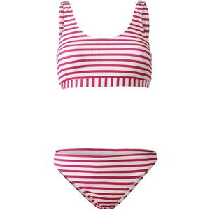 Brunotti voorgevormde crop bikini Isabelle-YD met ribstructuur roze/wit