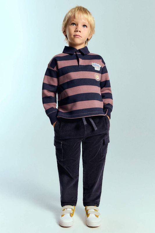 Mango Kids - Cargobroek - Donkerblauw - Corduroy