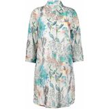 Didi tuniek Flora met all over print ecru/blauw/roze