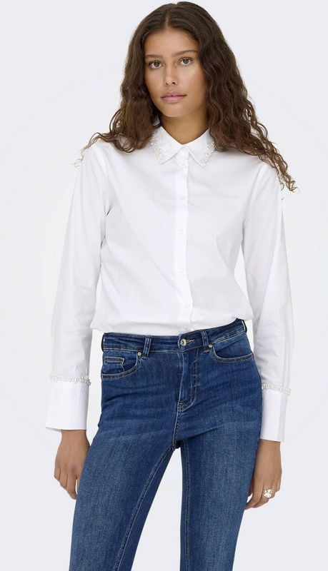 ONLY blouse ecru met parels