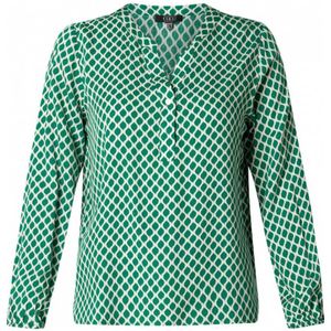ES&SY blousetop met all over print groen
