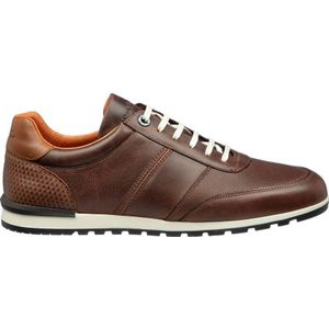 Van Lier Anzano leren sneakers bruin cognac