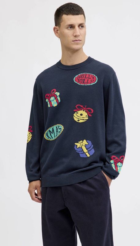 JACK&JONES - JORHOLIDAY KNIT CREW NECK - Gebreide Pullover - Heren