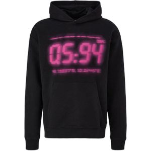 Q/S by s.Oliver hoodie met printopdruk zwart