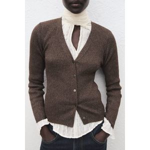Mango gebreid vest bruin