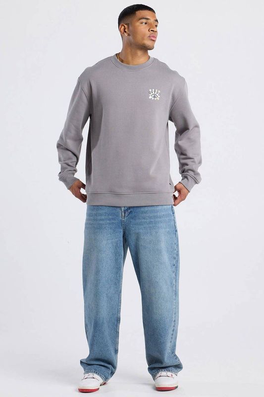 America Today sweater met backprint grijs