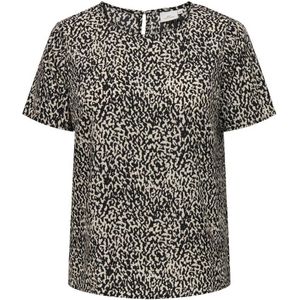 ONLY CARMAKOMA blousetop CARMALEA met all over print en open detail zwart/ecru