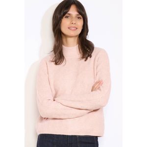 LOLALIZA gebreide trui lichtroze ajour
