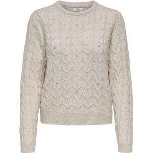 Jacqueline de Yong - Jdycarmen O-neck - Gebreide Trui - Birch/white Pear