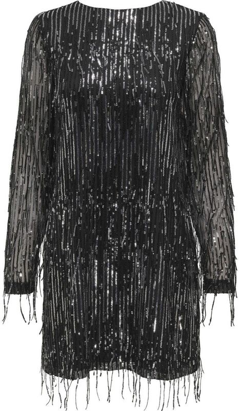 Onlspacy - Korte Jurk - Cocktailjurk - O-hals - Lange Mouwen - Loose Fit