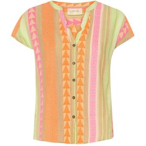 Cream blouse CRSola met all over print oranje/geel
