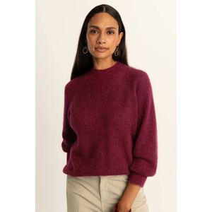 Expresso trui met wol rood gebreid