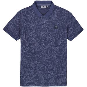 Garcia polo met all over print donkerblauw
