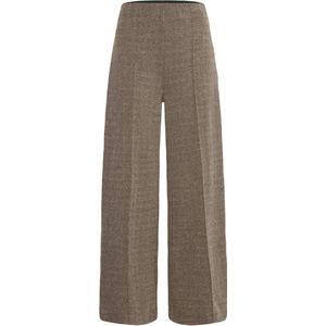 ICHI gestreepte wide leg broek IHKATE lichtbruin