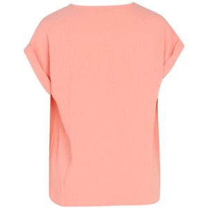 Cassis top met logo en textuur zalm