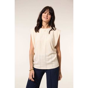 Miss Etam top ecru broderie