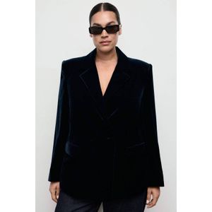 Mango fluwelen regular blazer marineblauw