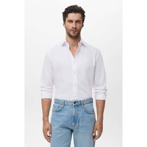 Mango Man slim zakelijk overhemd wit