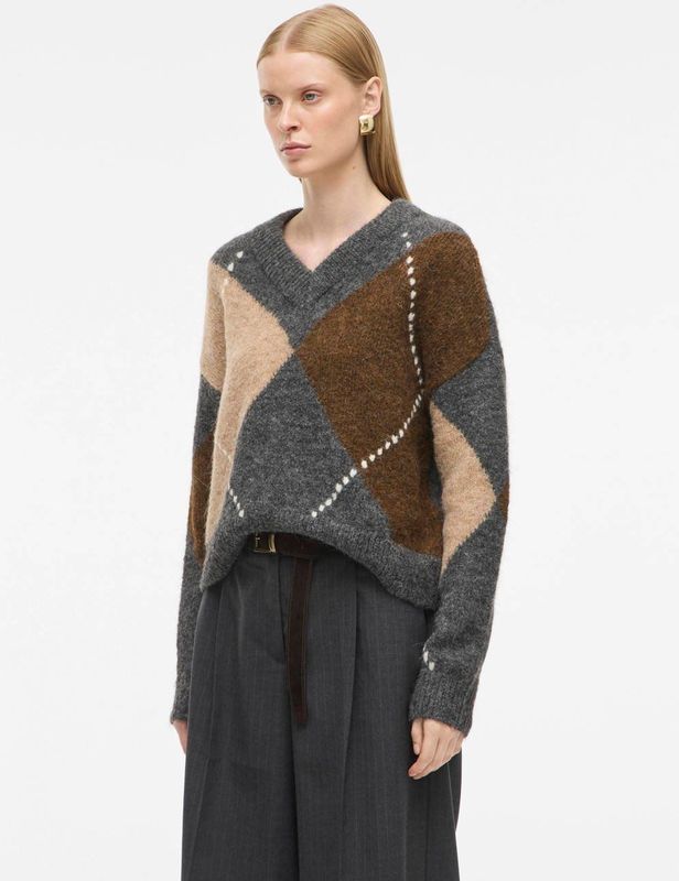 ROUGE EDIT gebreide trui grijs