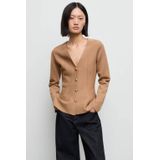 MANGO - TONA - Gebreid Vest - Lichtbruin