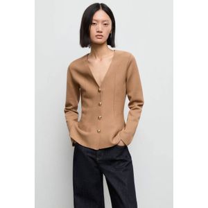 MANGO - TONA - Gebreid Vest - Lichtbruin