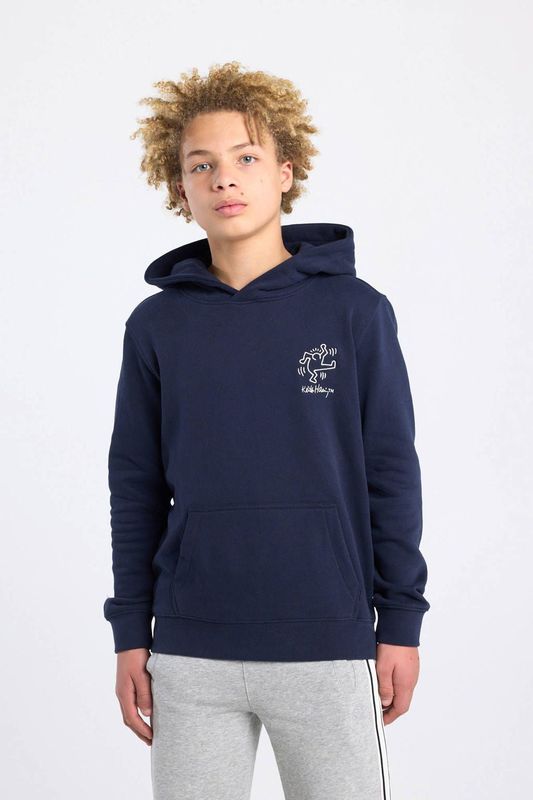 America Today hoodie met backprint blauw