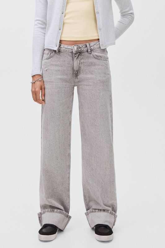 MANGO TEEN - Wide Leg Jeans - Grijs - Denim