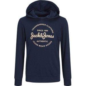 JACK & JONES JUNIOR hoodie JJFOREST met logo donkerblauw