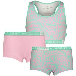 Vingino bh top + 2 shorts Holiday mintgroen/roze
