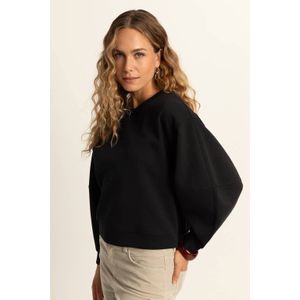 Expresso sweater zwart fijn gebreid