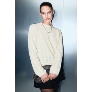 Mango pullover ecru met glitter
