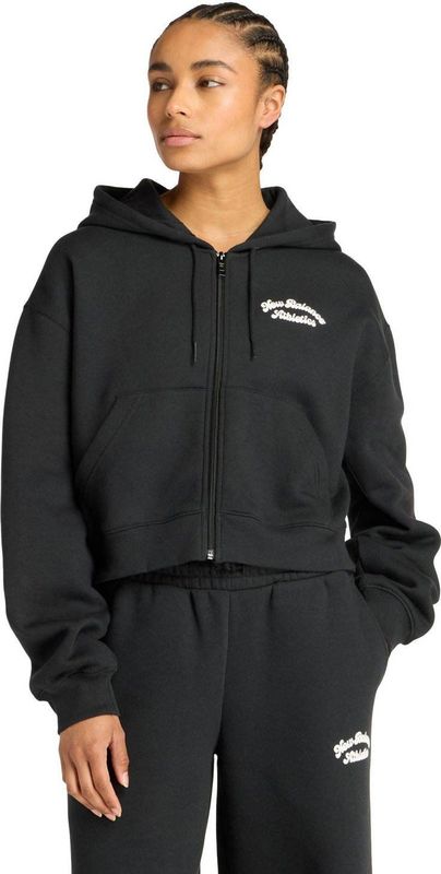 New Balance - Zwarte Zip Hoodie - Dames - Katoen