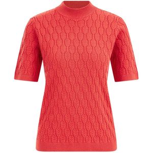 WE Fashion gebreide trui van katoen rood