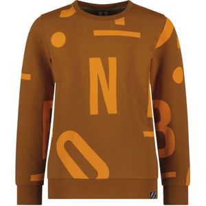 B.Nosy sweater Scott met all over print bruin/oranje