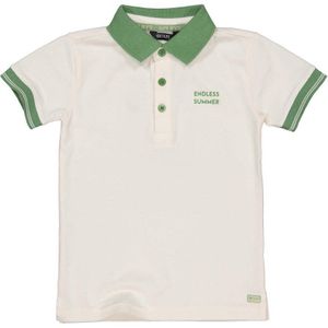 Quapi T-shirt BAUKE met backprint wit/groen