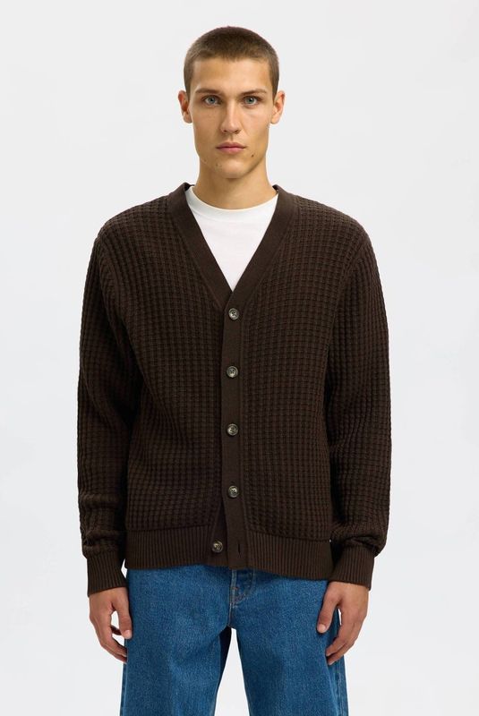 SELECTED HOMME - TOM - Gebreid Jack - Effen - Puur Katoen