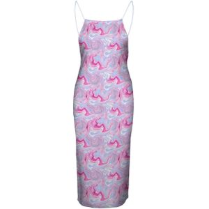 NOISY MAY jurk NMDESTINEY met all over print roze/ paars
