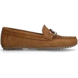 Manfield suède mocassins cognac