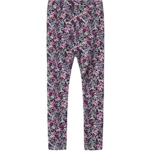 NAME IT MINI gebloemde legging NMFPNINA donkerblauw/roze