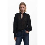 Desigual - Blouse - Zwart - Wijde Blouse - Lange Mouw