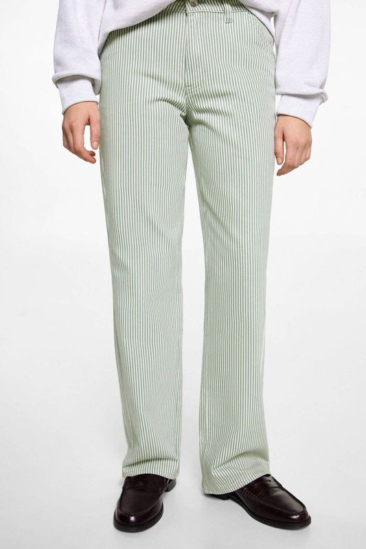 MANGO TEEN straight casual broek groen